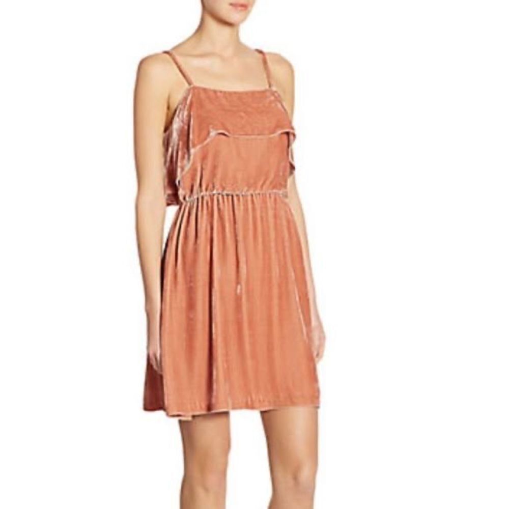 Alice and Olivia Alexis Ruffled Velvet Mini Dress